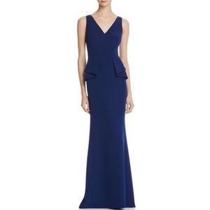 Aidan Mattox Navy Formal Peplum Gown Sz 10